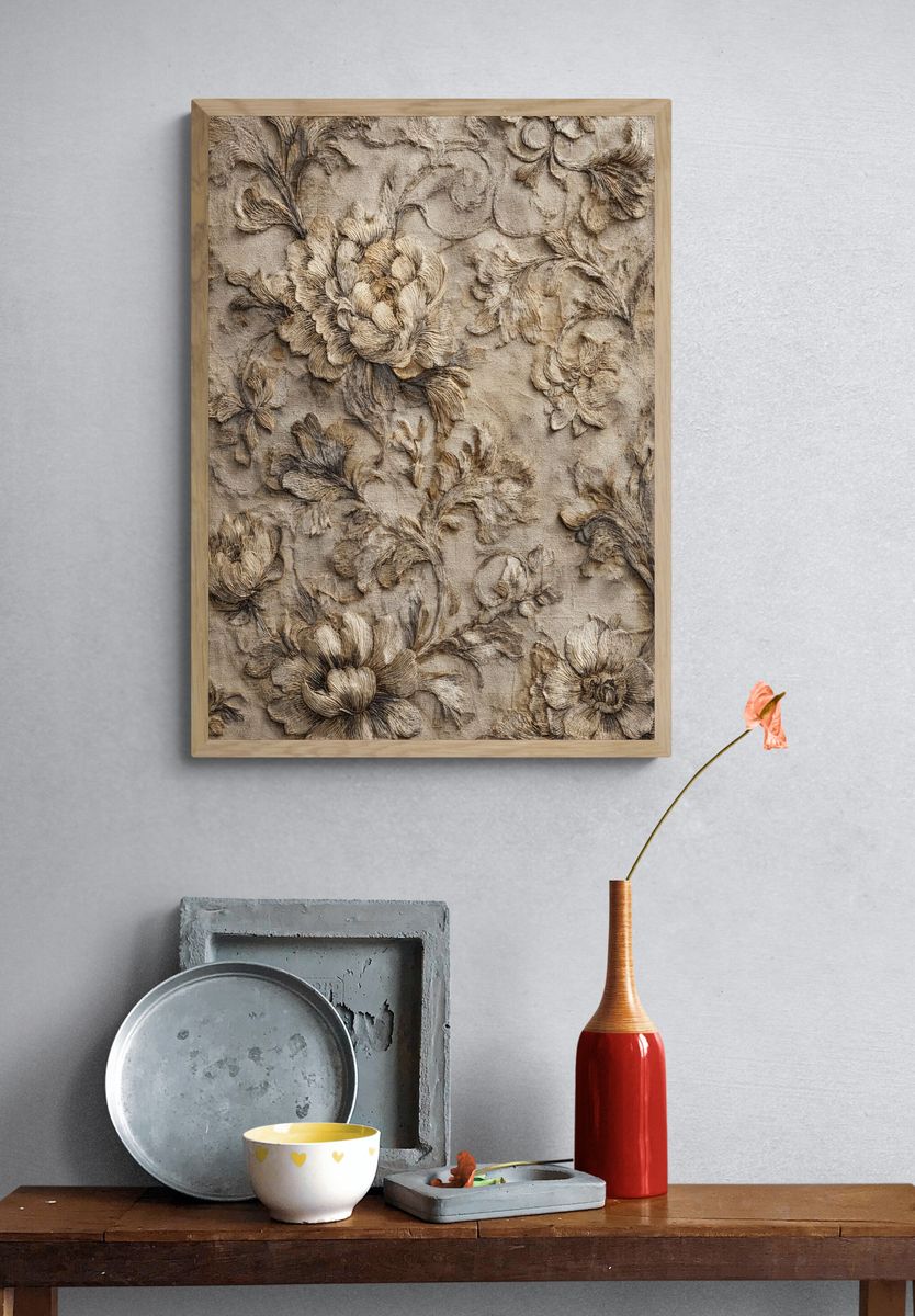 Elegant Floral Texture Poster. — room view 3