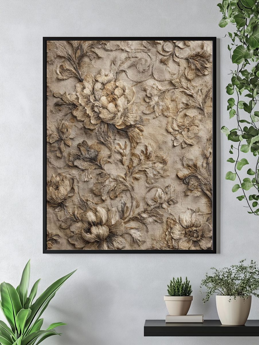 Elegant Floral Texture Poster. — room view 4