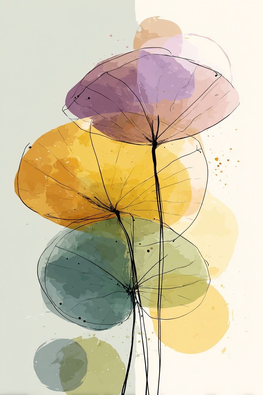 Abstract Floral Watercolor Poster. poster — illustration art