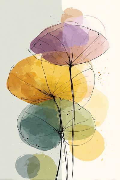 Abstract Floral Watercolor Poster. poster print