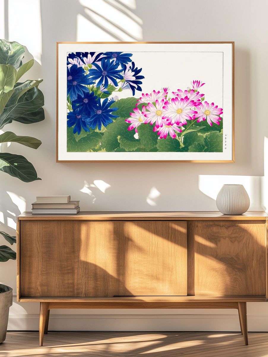 Vibrant Floral Watercolor Poster. — room view 3