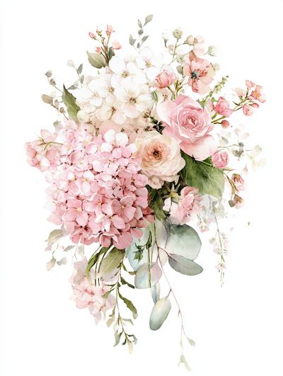 Pink Floral Watercolor Poster. poster