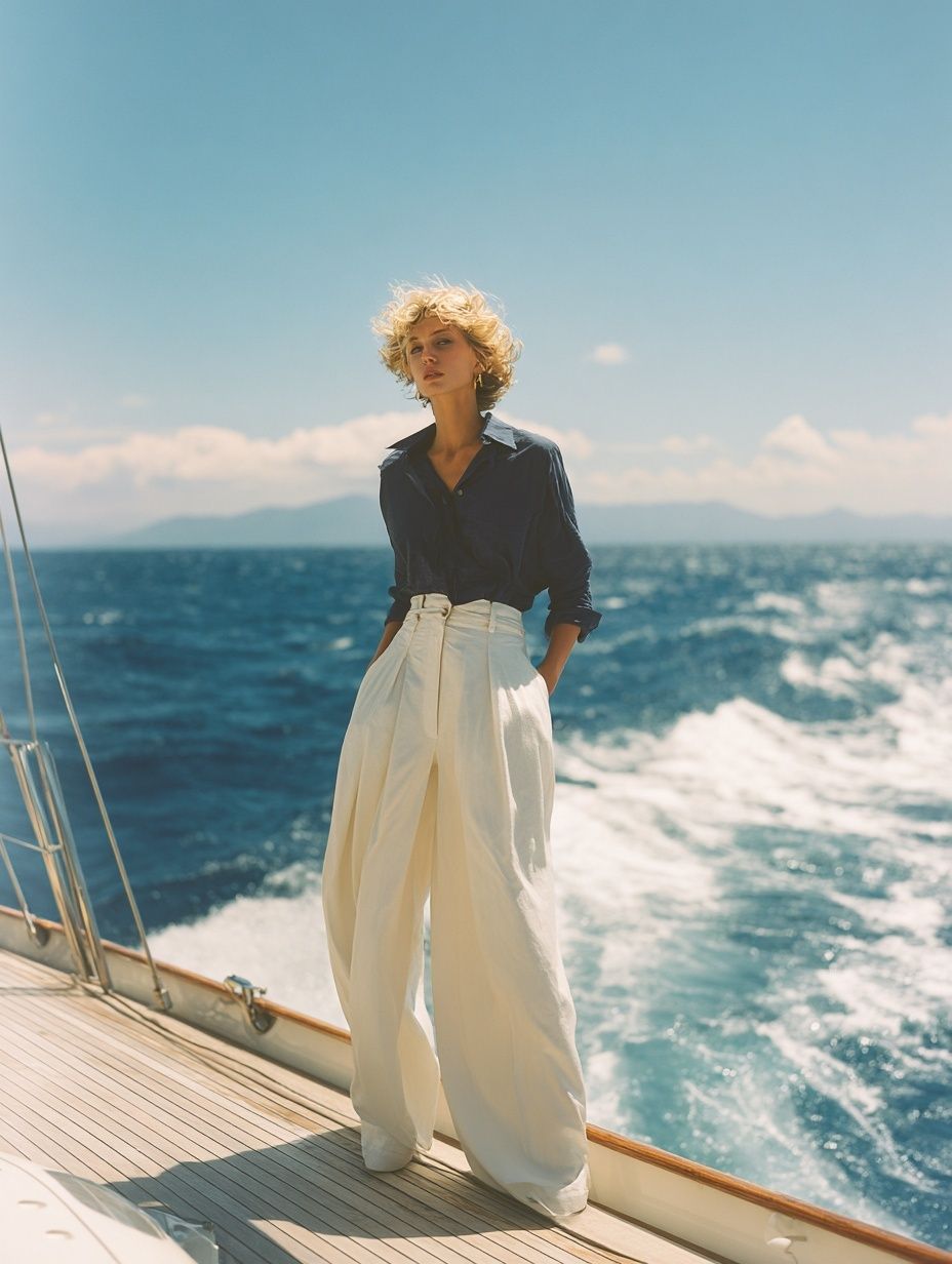 Fashion Model on Yacht — Photography Print. poster detail