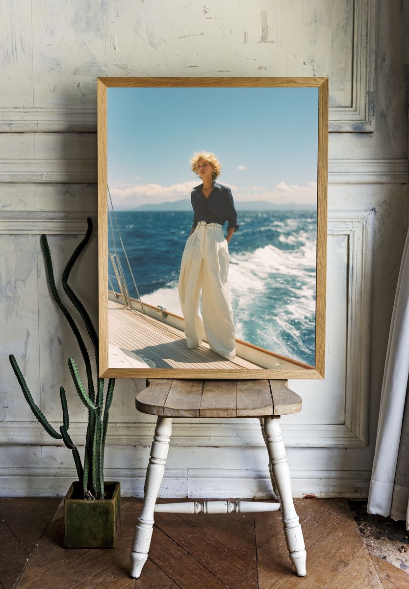 Fashion Model on Yacht — Photography Print. — room view 1