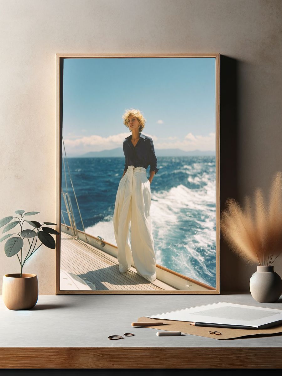 Fashion Model on Yacht — Photography Print. — room view 2