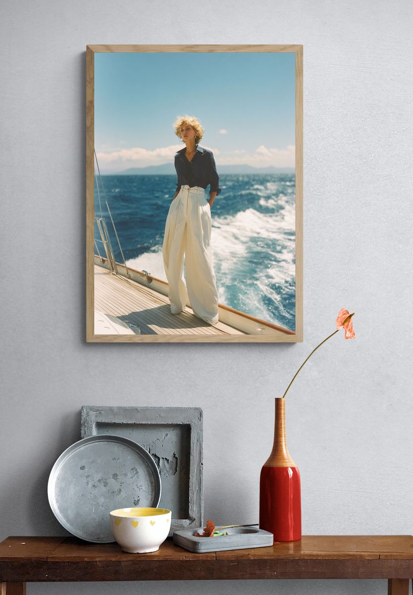 Fashion Model on Yacht — Photography Print. — room view 3