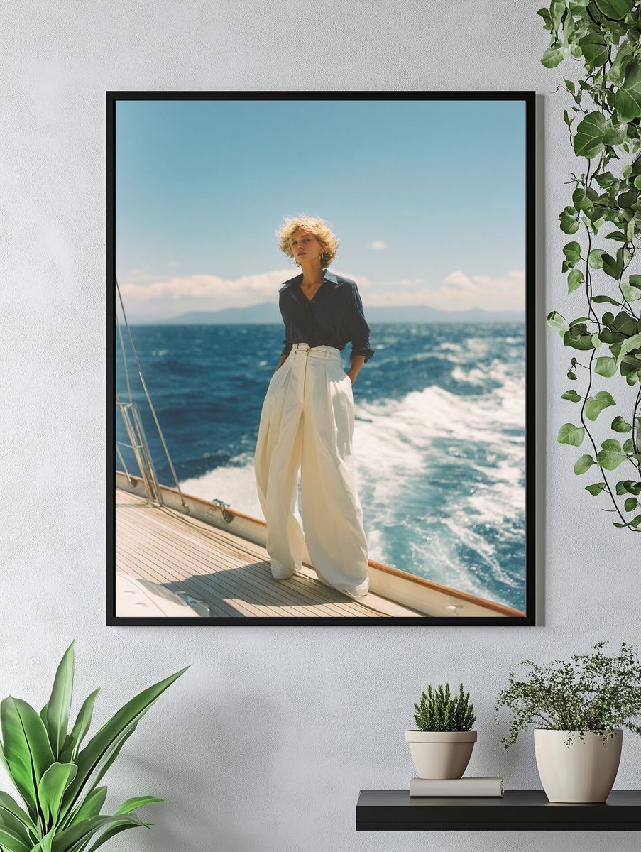 Fashion Model on Yacht — Photography Print. — room view 4