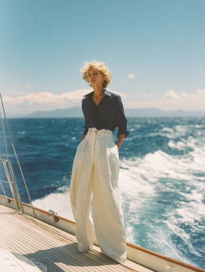Fashion Model on Yacht — Photography Print. poster