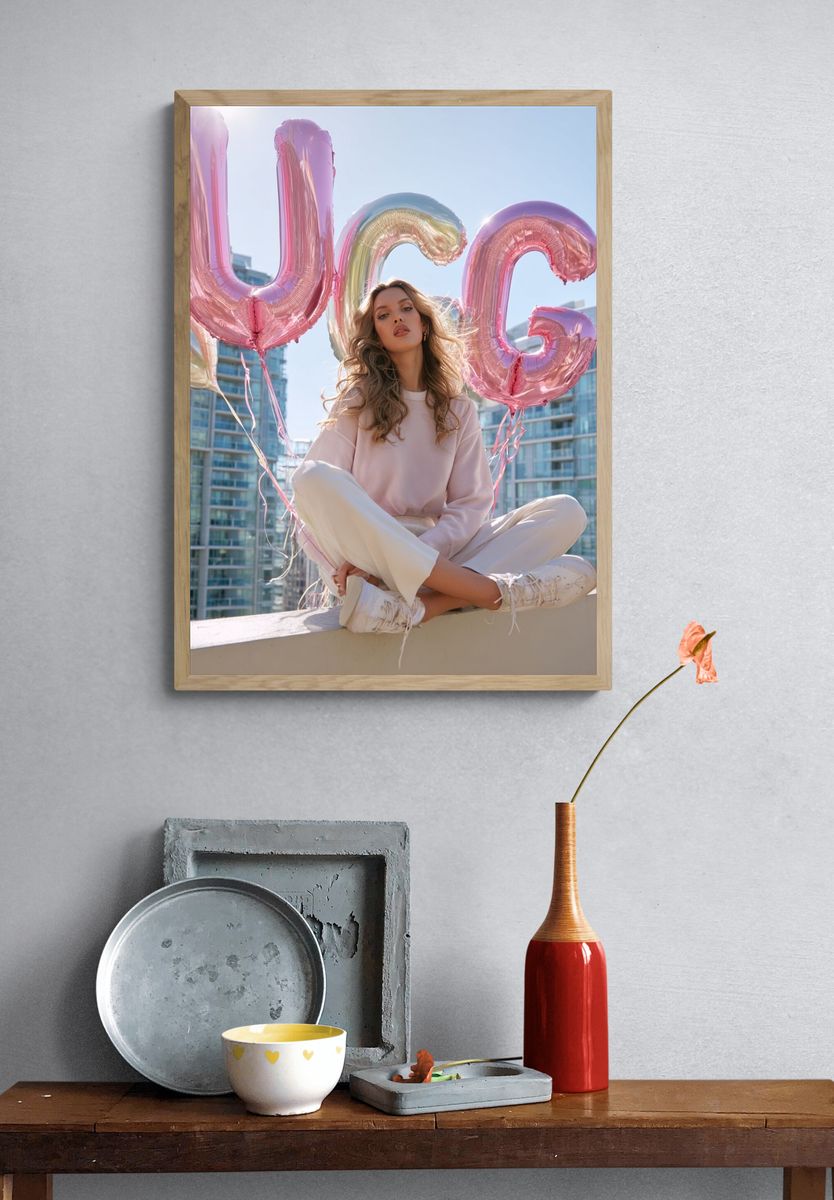 Fashion Model with Balloons — Photography Print. — room view 3