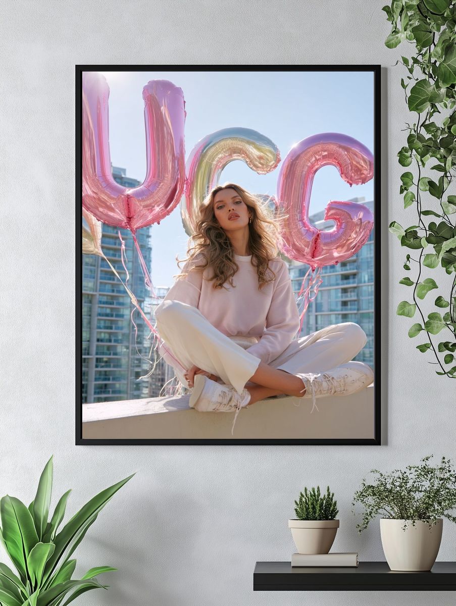 Fashion Model with Balloons — Photography Print. — room view 4