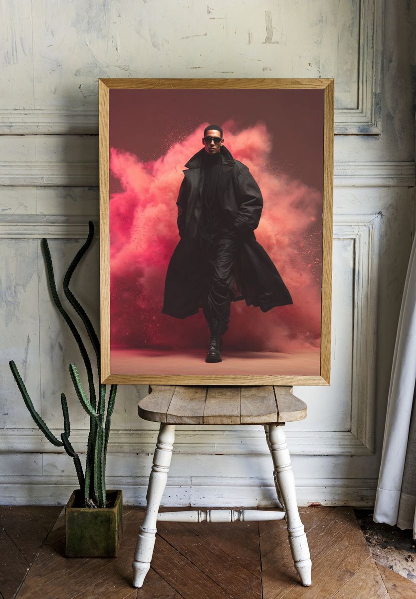 Fashion Model in Black — Photography Print. — room view 1