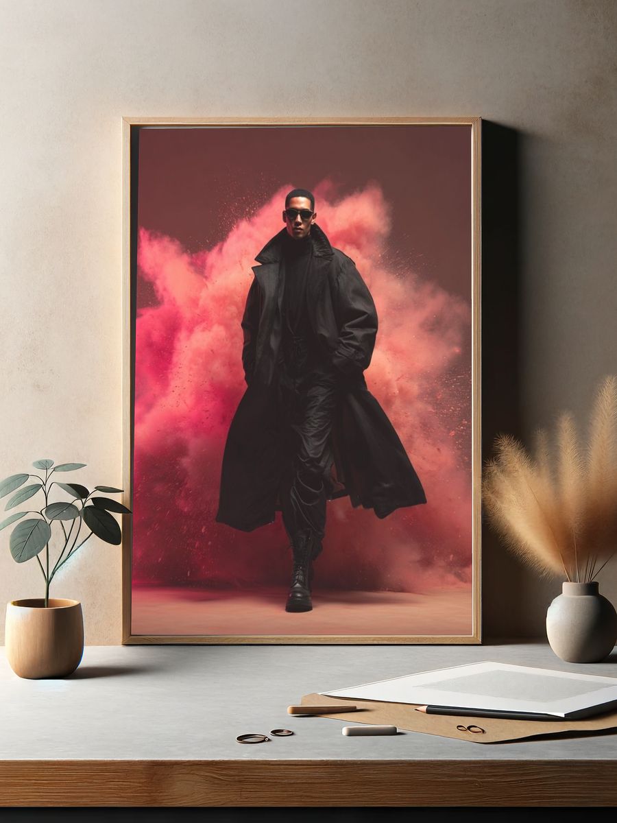 Fashion Model in Black — Photography Print. — room view 2