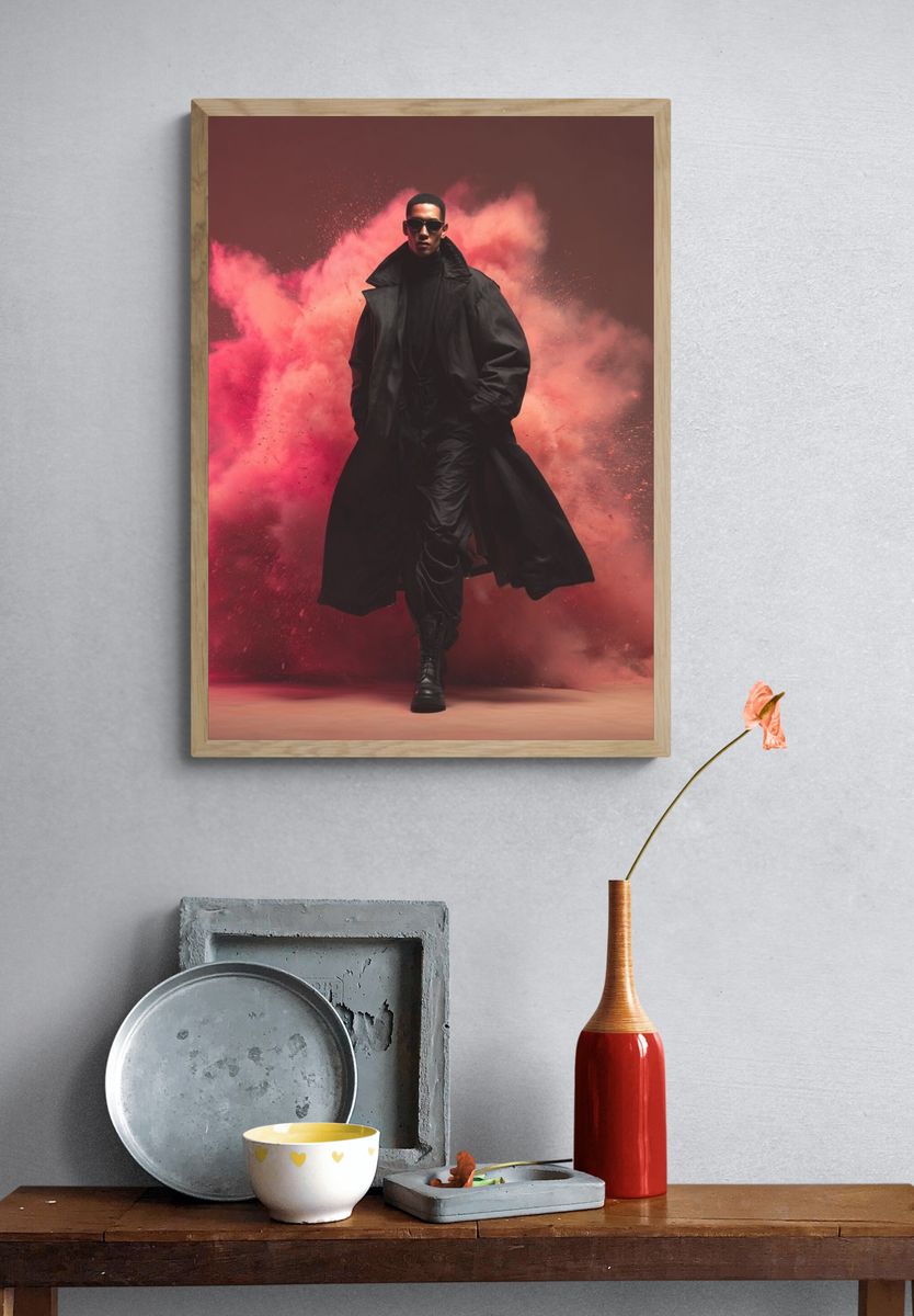 Fashion Model in Black — Photography Print. — room view 3