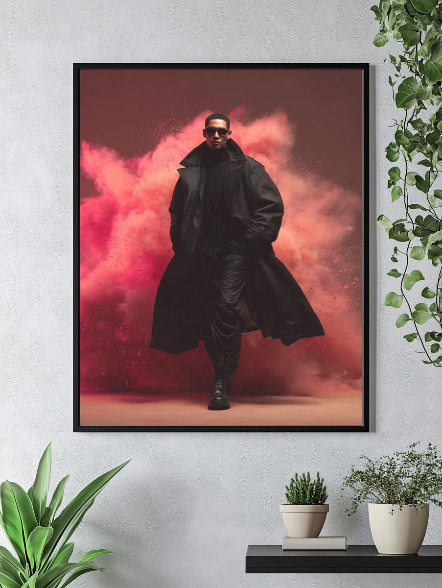 Fashion Model in Black — Photography Print. — room view 4