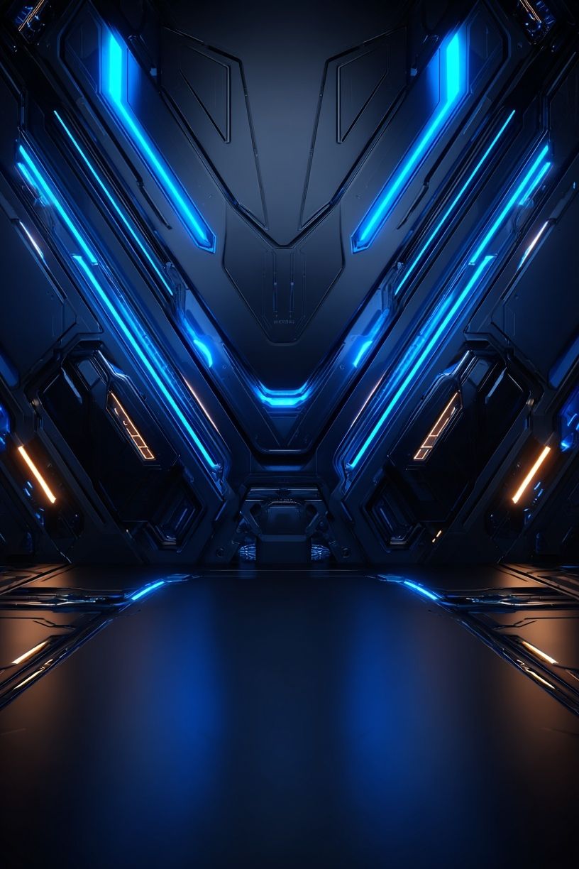 Futuristic Neon Abstract Poster. poster — abstract art