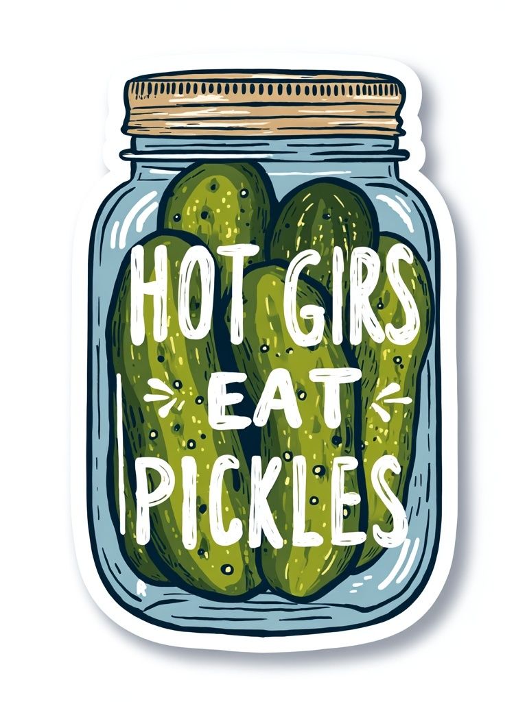 Hot Girls Eat Pickles — Funny Print. poster — funny art