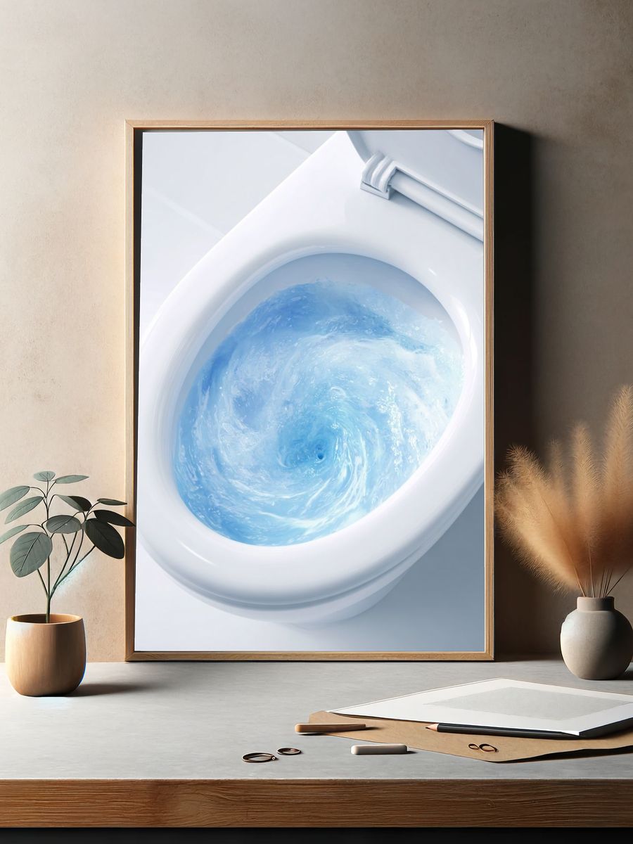 Whirlpool Toilet Water — Funny Print. — room view 2