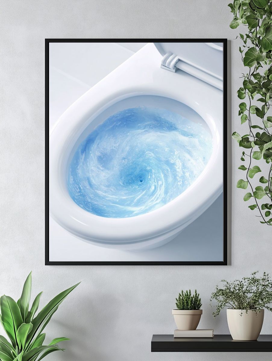 Whirlpool Toilet Water — Funny Print. — room view 4