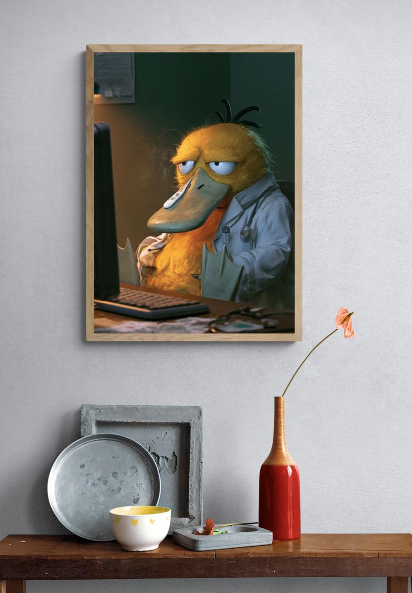 Duck Doctor Portrait Poster. — room view 3