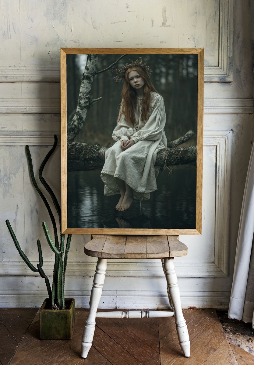 Forest Maiden Portrait Print. — room view 1