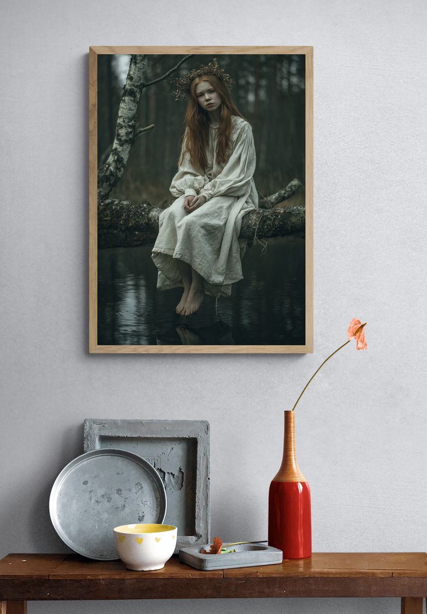 Forest Maiden Portrait Print. — room view 3