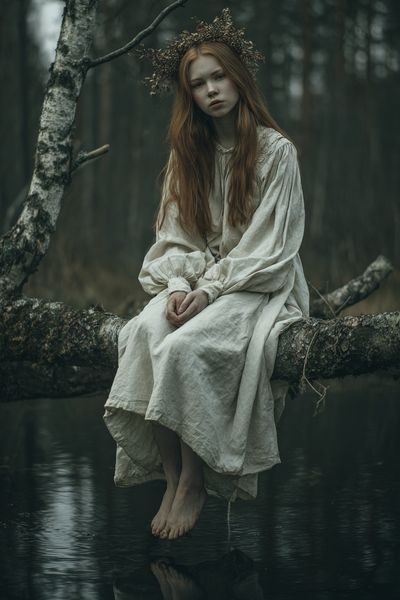 Forest Maiden Portrait Print. poster print