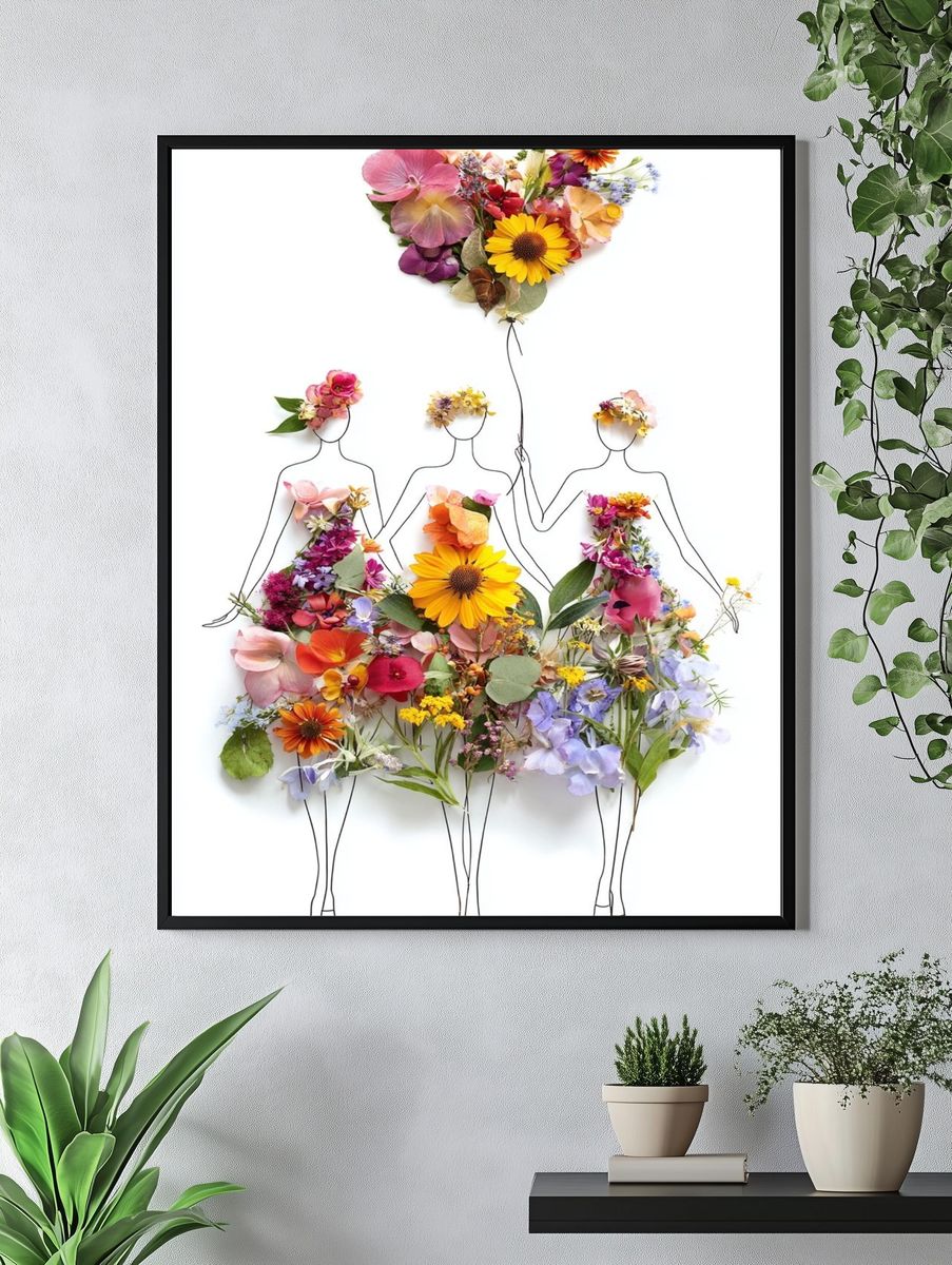 Floral Fashion Illustration Poster. — room view 4