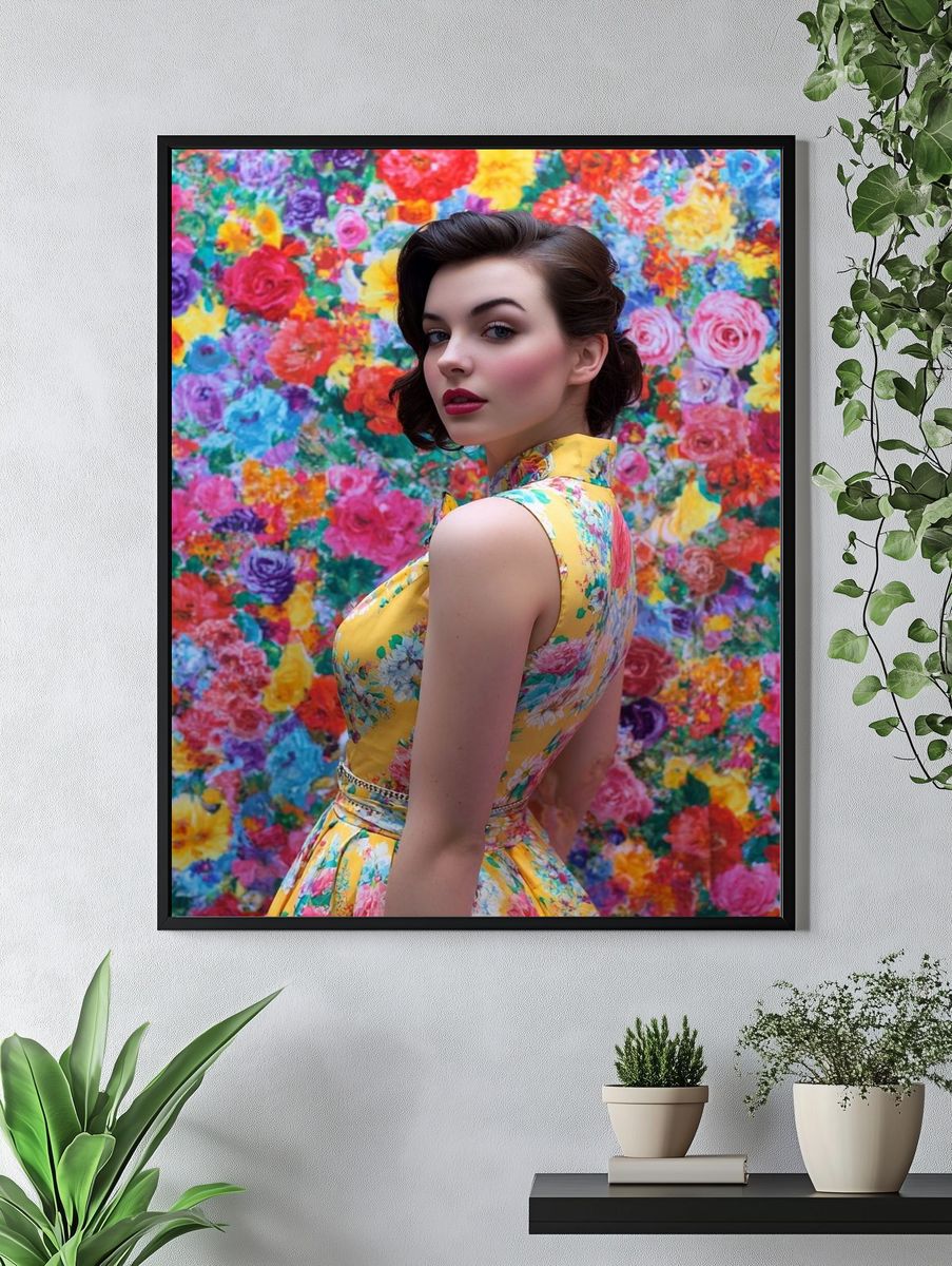 Floral Portrait Fashion Poster. — room view 4