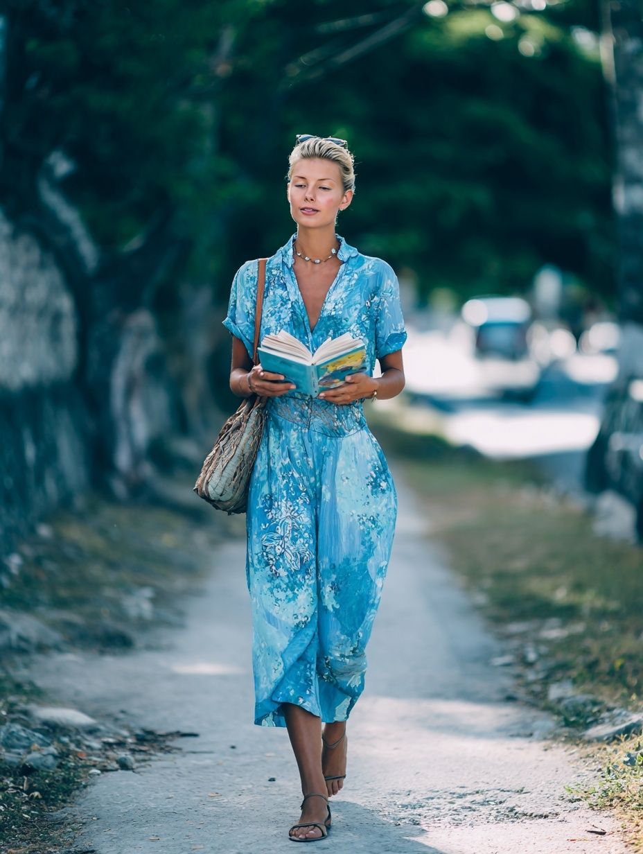 Woman in Blue Dress — Fashion Photography Print. poster — photography art