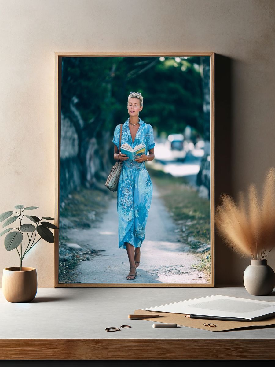 Woman in Blue Dress — Fashion Photography Print. — room view 2