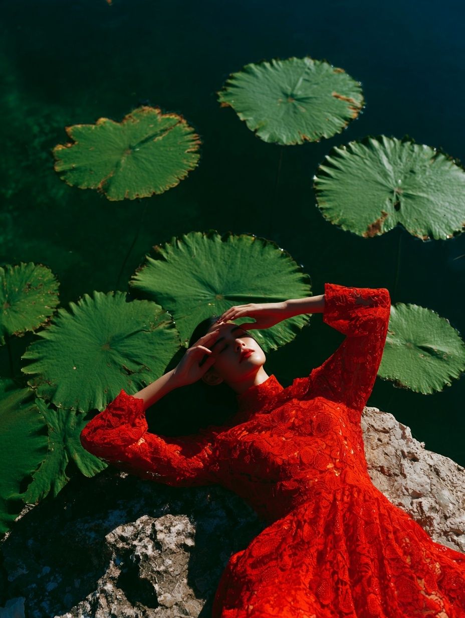 Woman in Red Dress — Fashion Photography Print. poster detail