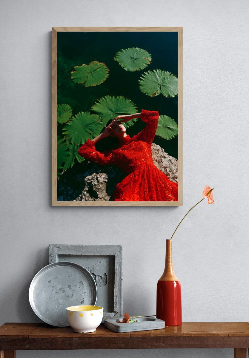 Woman in Red Dress — Fashion Photography Print. — room view 3