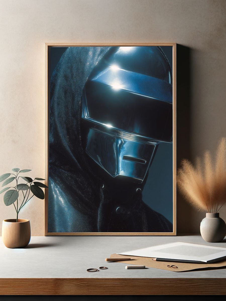 Futuristic Robot Mask — Fine Art Print. — room view 2