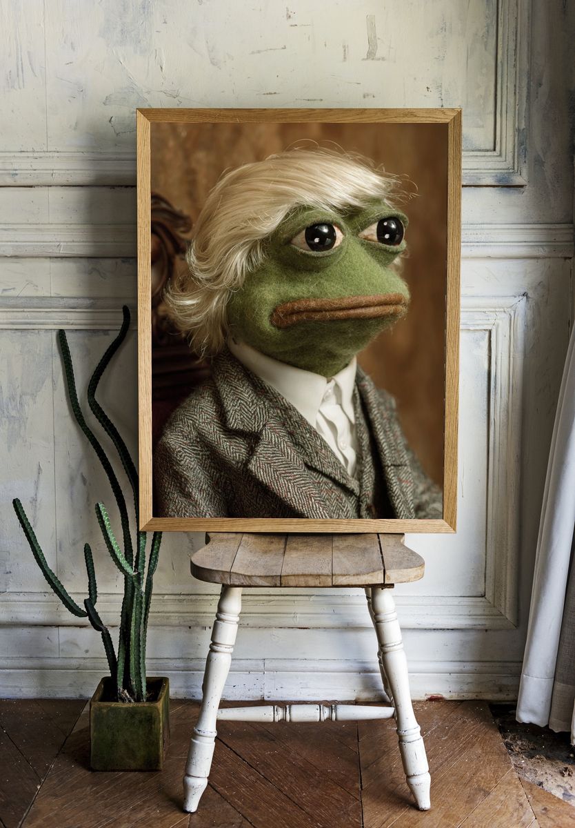Frog Gentleman Portrait Print. — room view 1
