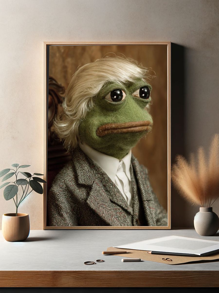 Frog Gentleman Portrait Print. — room view 2
