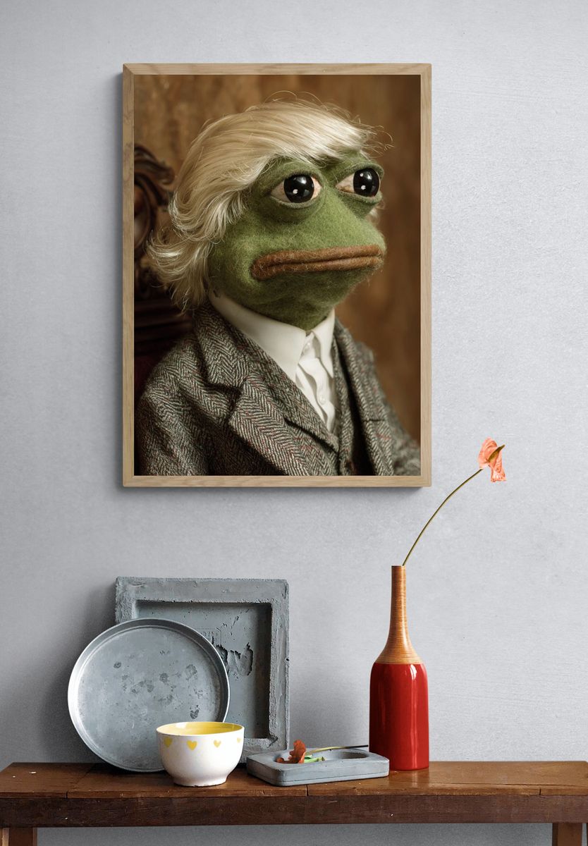 Frog Gentleman Portrait Print. — room view 3