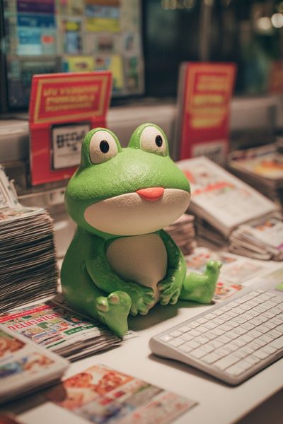 Cute Frog Figurine Photography Poster. poster