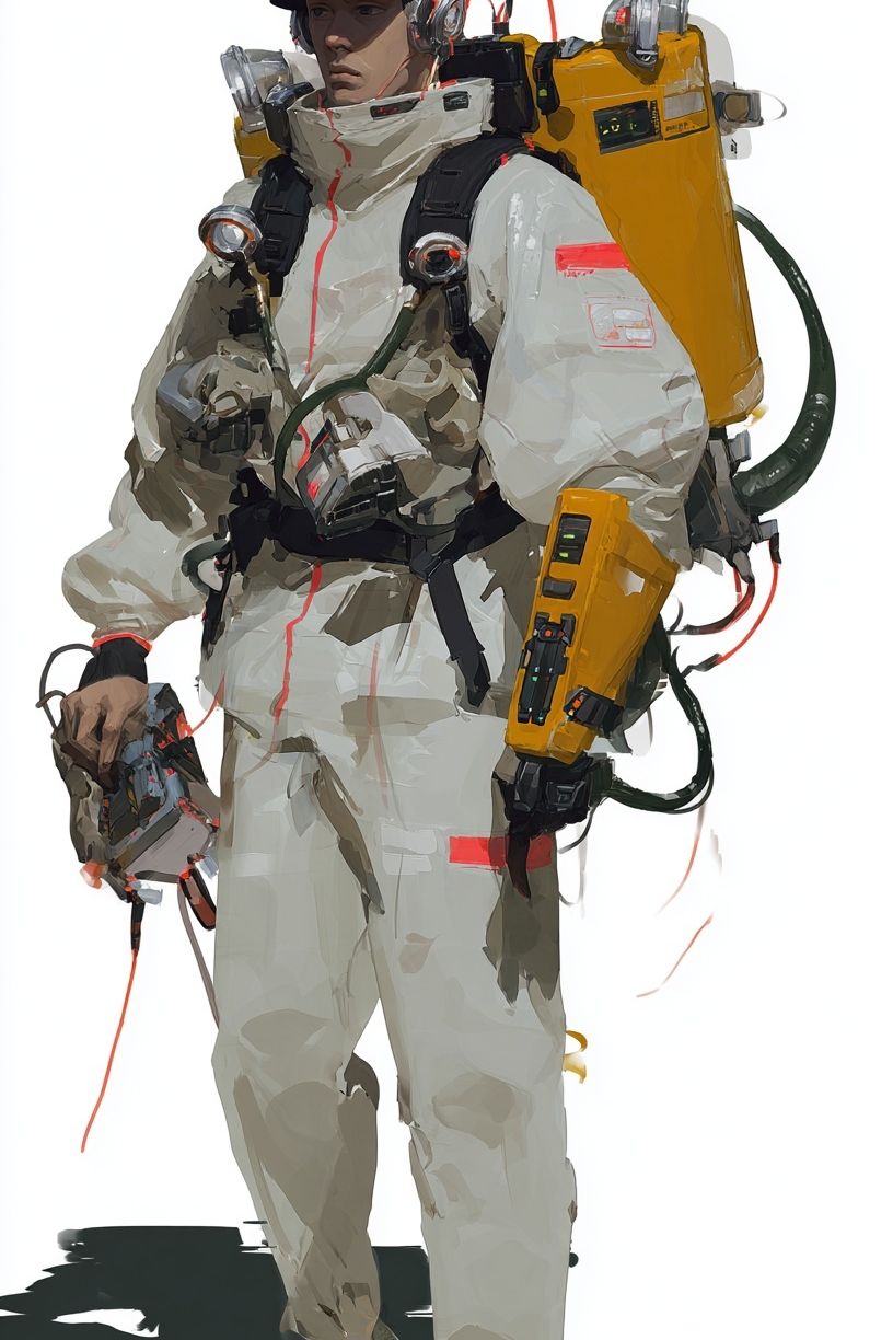 Futuristic Space Explorer — Digital Art Print. poster — illustration art