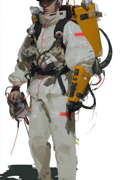 Futuristic Space Explorer — Digital Art Print. poster