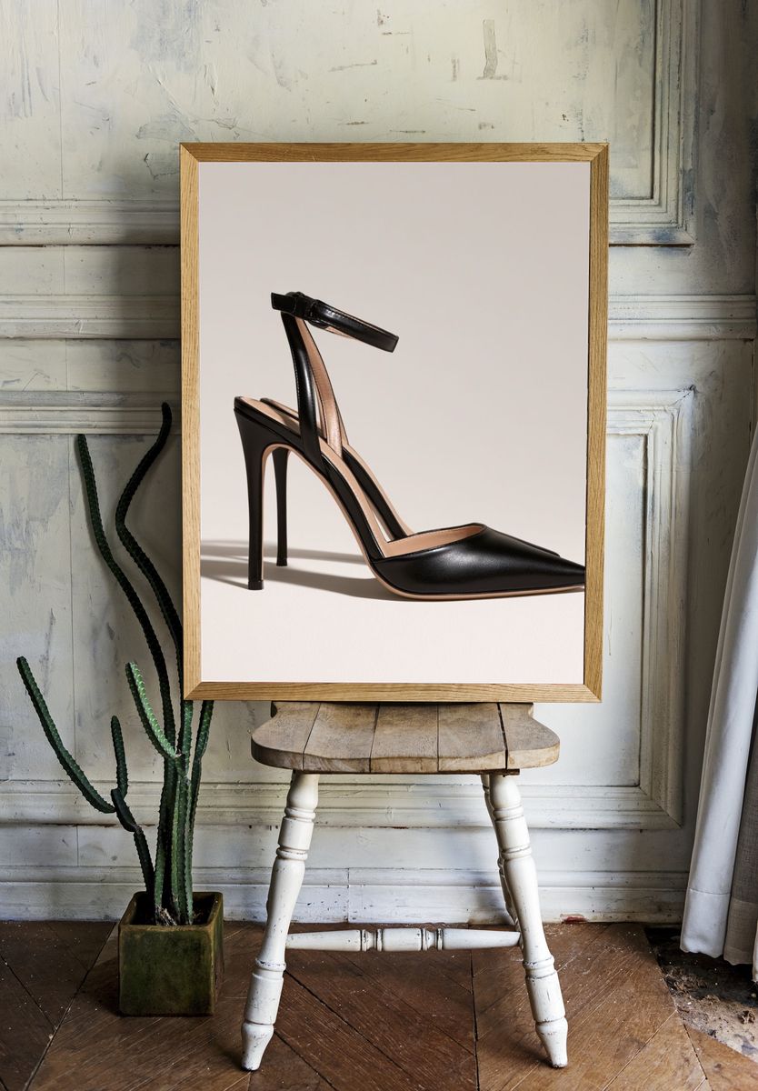 Black Stiletto Heel Fashion Poster. room preview
