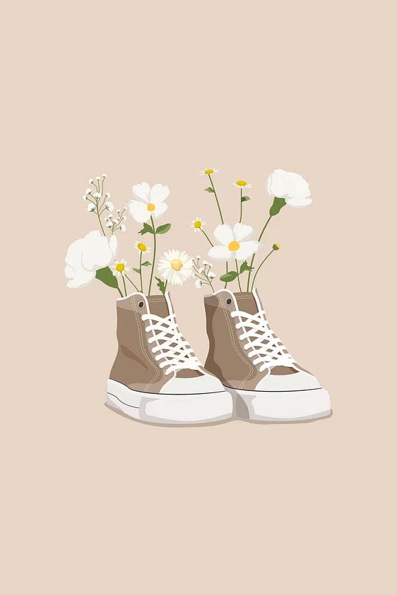 Floral Sneakers Illustration Poster. poster detail