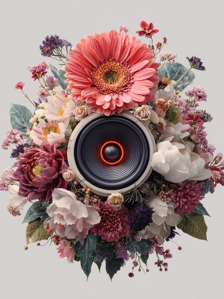 Floral Speaker — Illustration Print. poster detail
