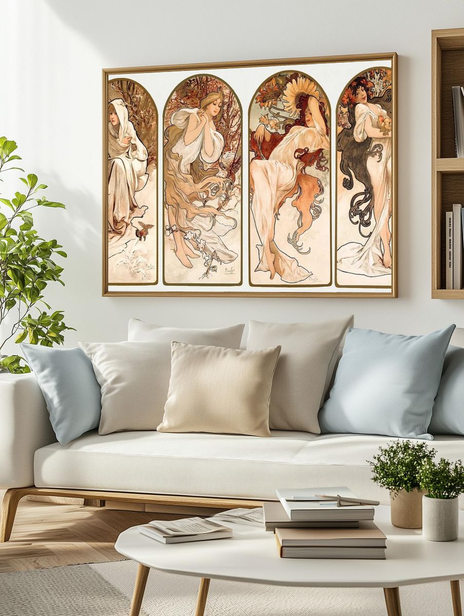 Four Seasons — Art Nouveau Print. — room view 2