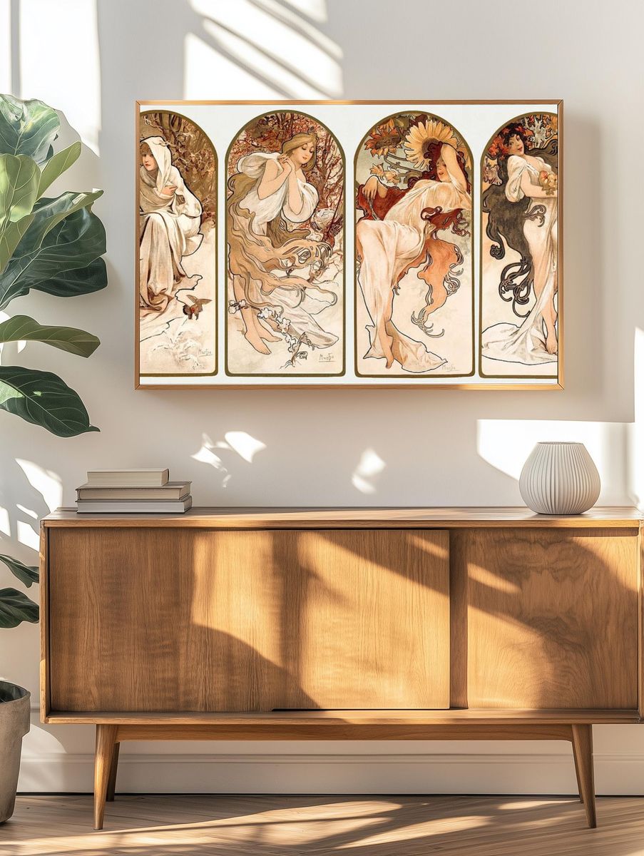 Four Seasons — Art Nouveau Print. — room view 3