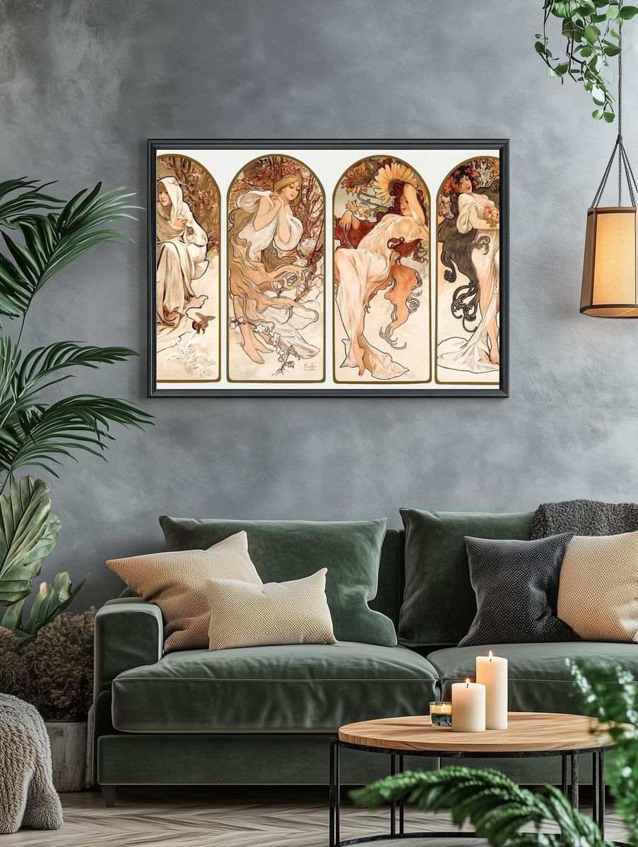 Four Seasons — Art Nouveau Print. — room view 4