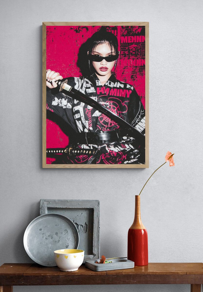 Fierce Samurai Warrior — Fashion Print. — room view 3