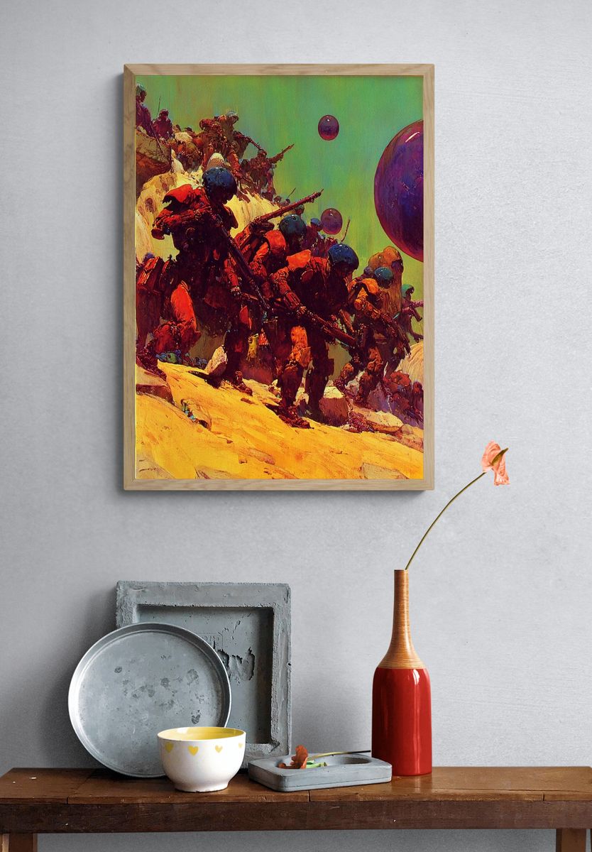 Futuristic Soldiers — Sci-Fi Print. — room view 3
