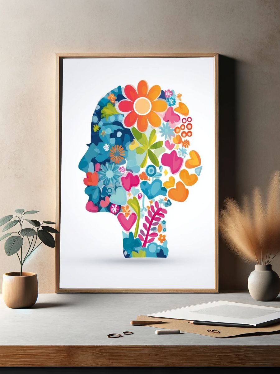 Floral Silhouette — Illustration Print. — room view 2