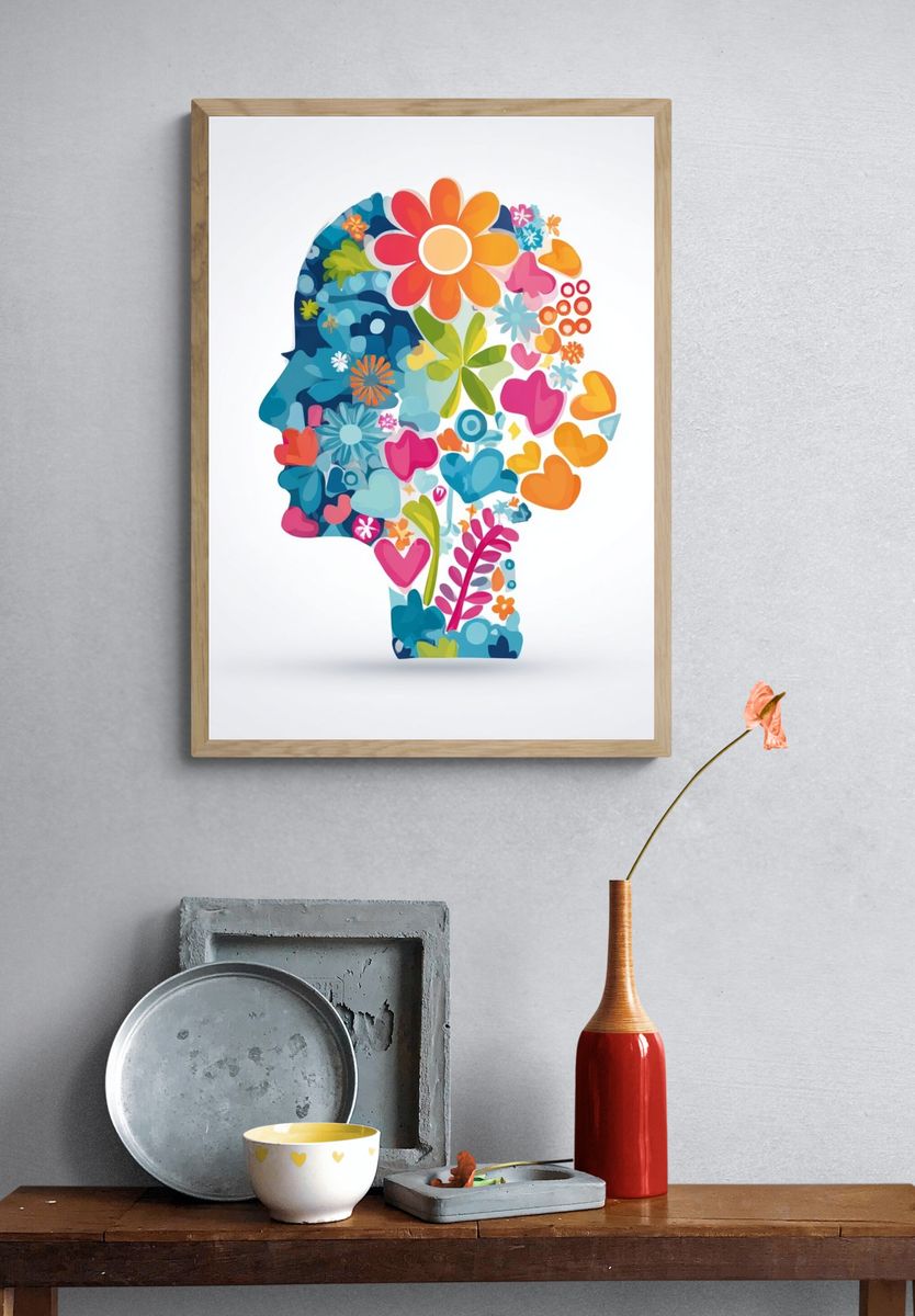 Floral Silhouette — Illustration Print. — room view 3
