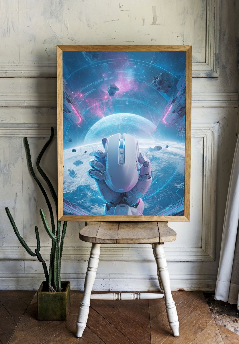 Futuristic Space Exploration Poster room preview